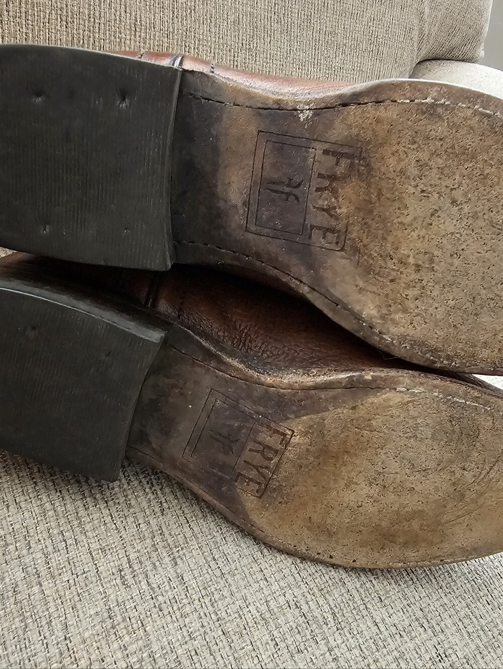 Frye Wyatt Disc Leather Boots Size 7.5 - Picture 9 of 11